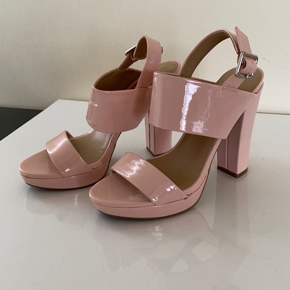 Report Lawren Baby Pink Patent Platform Sandals. Beautiful wedges!
